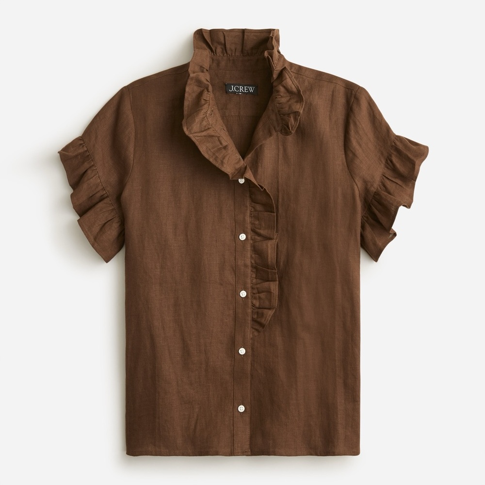 Short sleeve cottage top in linen